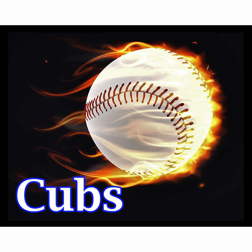 Flaming Baseball Cubs - Night Light Designs