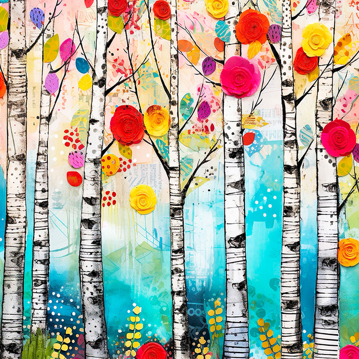 Colorful Trees - Photo Square Insert