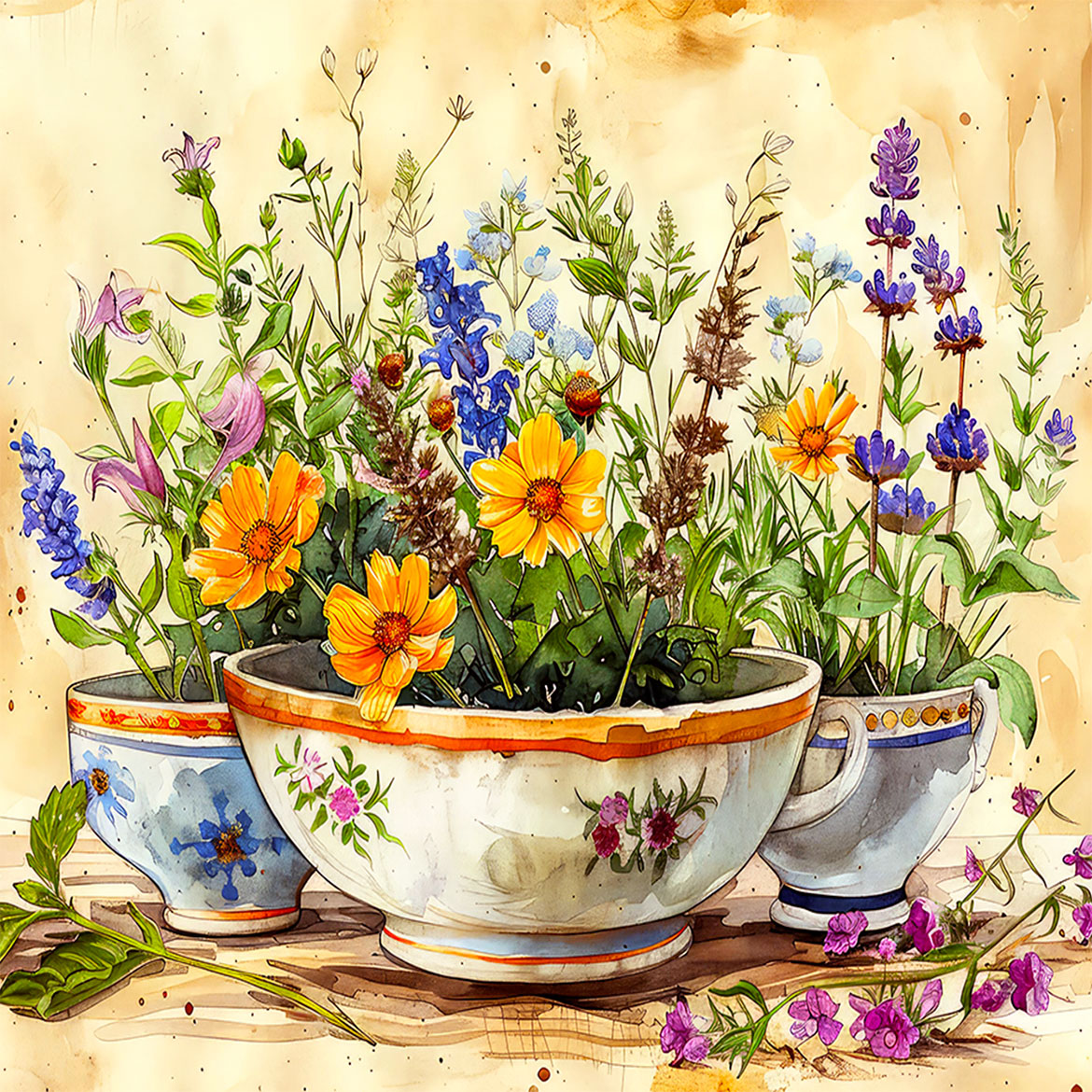 Floral Symphony - Photo Square Insert