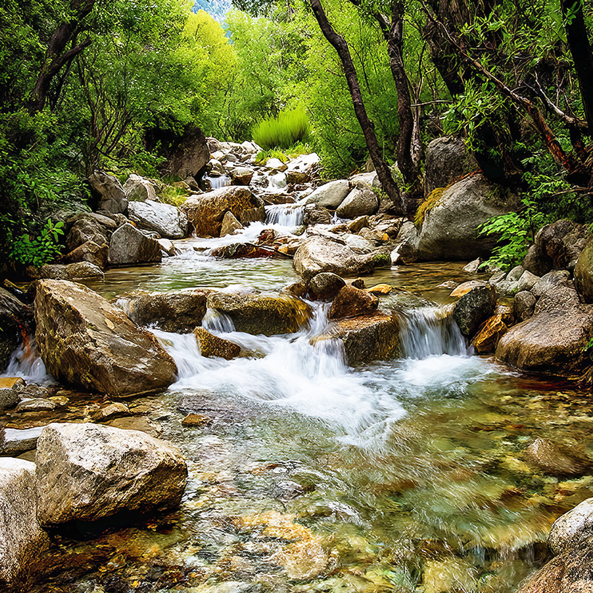 Forest Cascade - Photo Square Insert