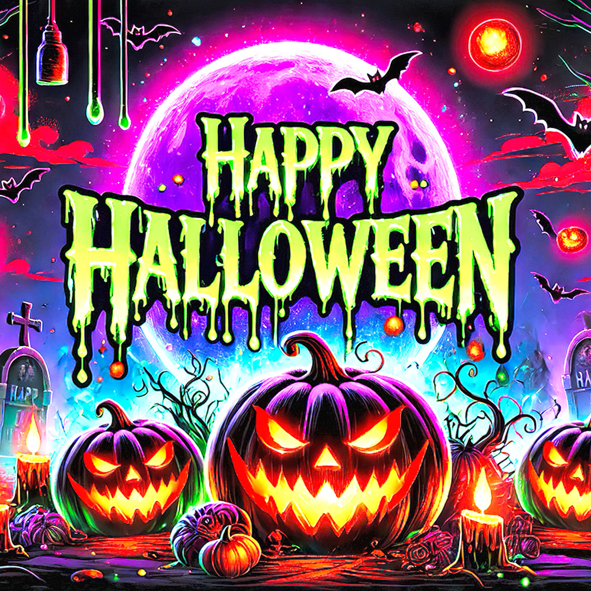 Glowing Halloween Night - Photo Square Insert