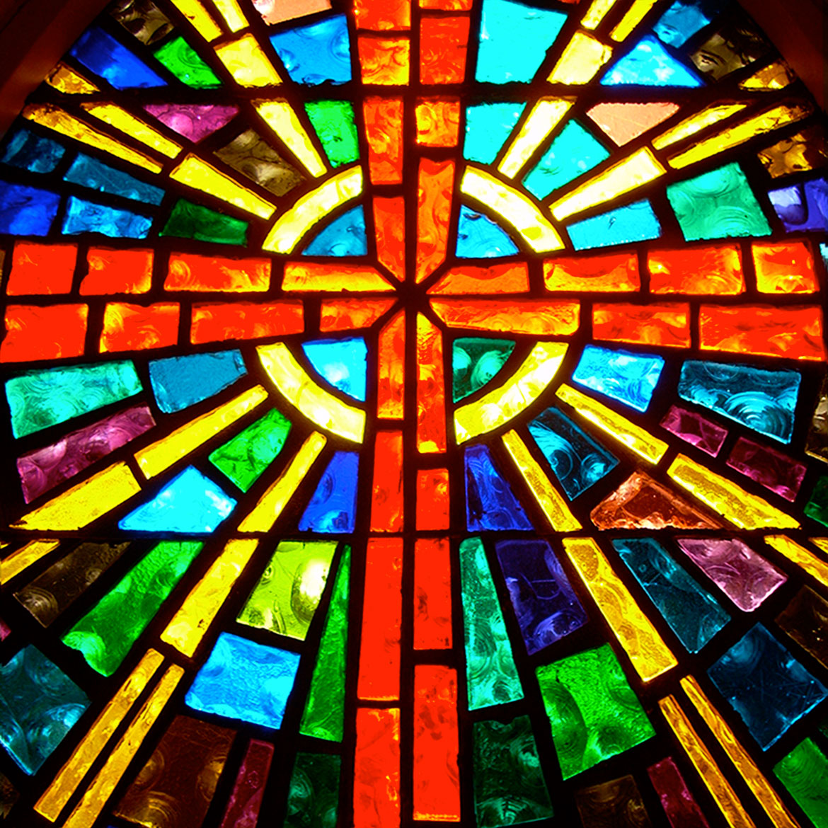 Stained Glass Cross - Photo Square Insert