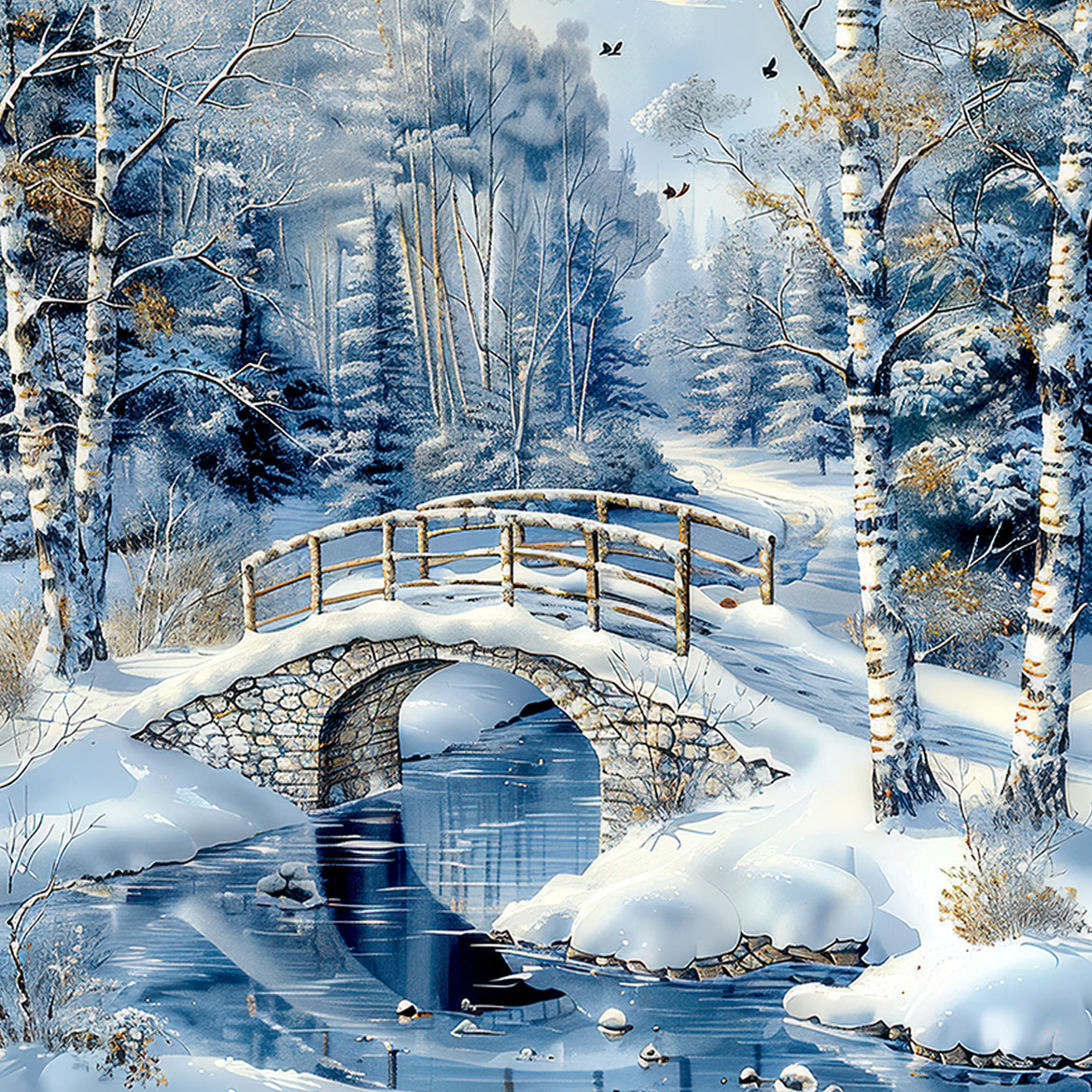 Stone Bridge Crossing - Photo Square Insert