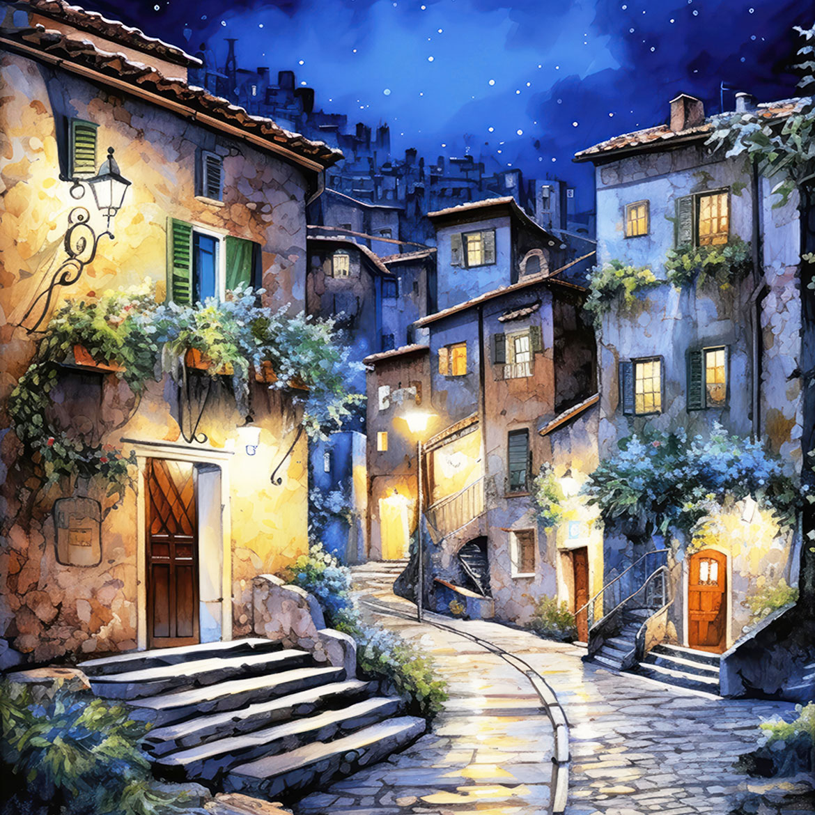 Tuscan Night - Photo Square Insert