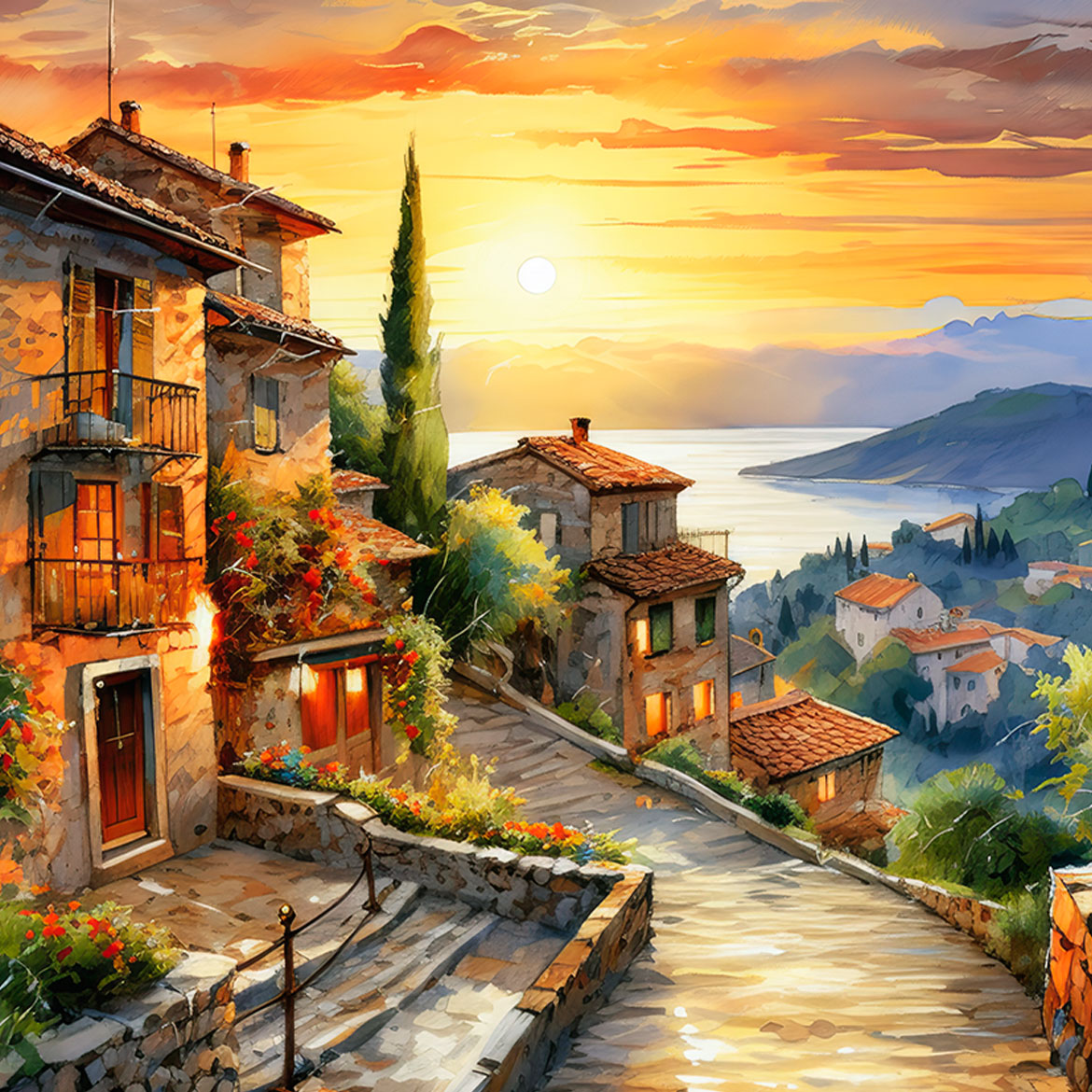 Tuscan Tranquility - Photo Square Insert