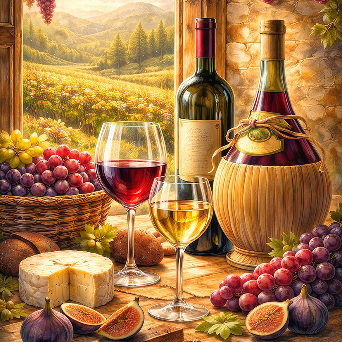 Vineyard Light - Photo Square Insert